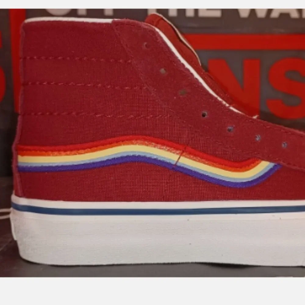 Vans Sk8 Hi 138 Decon Rad Rainbow Biking Red/Marshmallow Men's 3.5/Women's 5